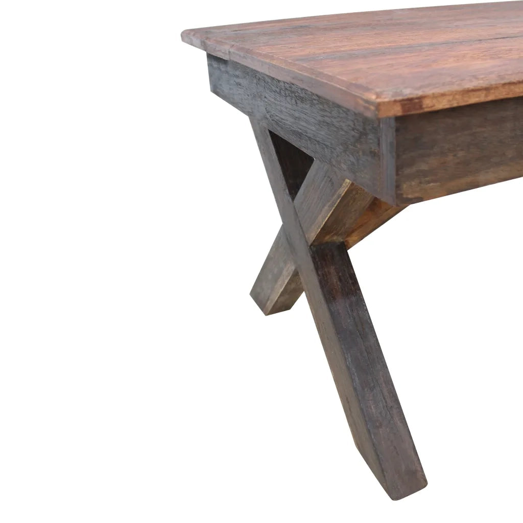 Tavolino in Legno Massello di Recupero Misto 110x60x45 cm 244492