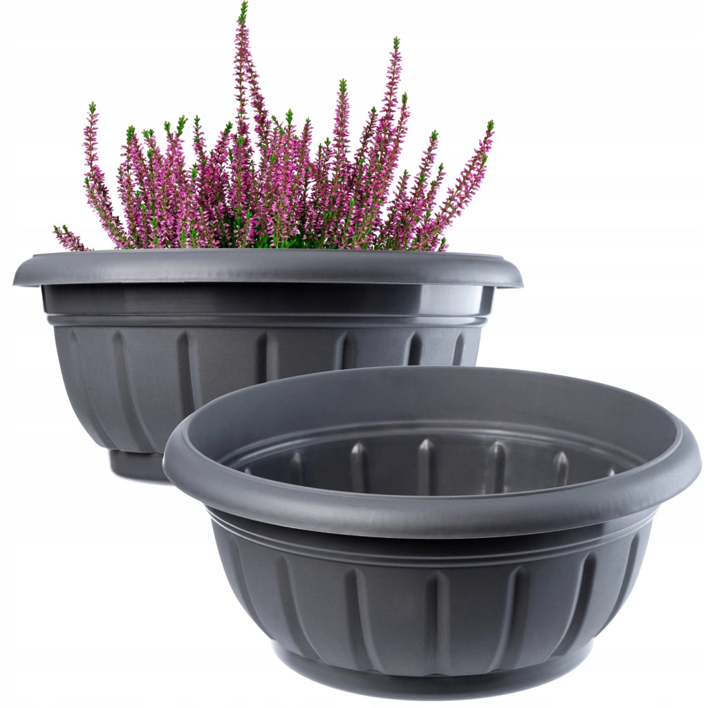 KADAX Coprivaso per fiori, ciotola, cimitero, tomba, fiori, plastica, cimitero, 34 cm, 2 pezzi