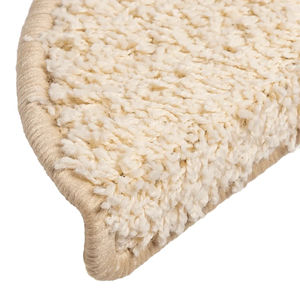 Tappetini per scale 10 pz 56x17x3 cm Crema Semicircolari 149791
