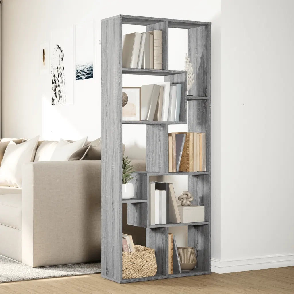 Libreria Divisorio Grigio Sonoma 67x25x161,5 cm in Truciolato 858080