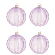 Pallina Natale in Vetro Lilla con Fantasia Elegante Sanity Diametro: 100 mm