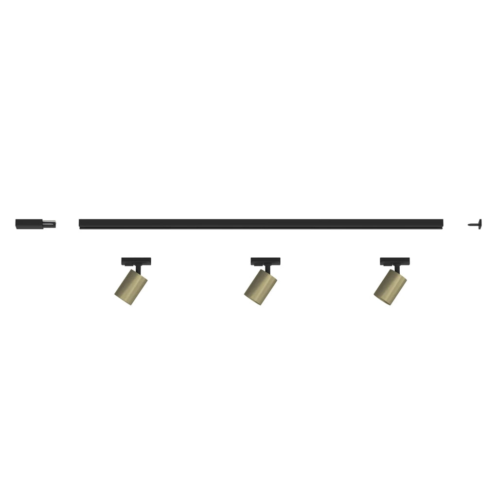 Kit Binario Moderno Mono Amos Kit Metallo Oro 3 Luci E27