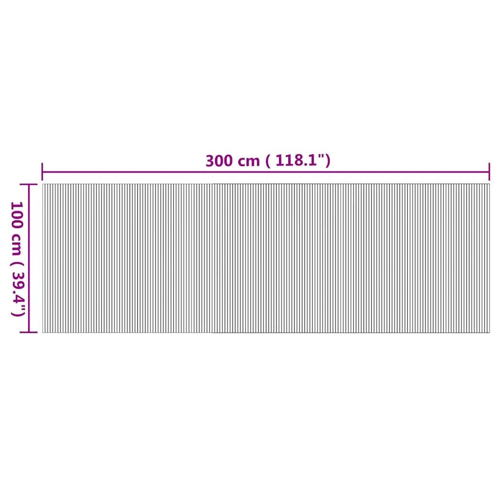 Tappeto Rettangolare Naturale 100x300 cm in Bambù 376811