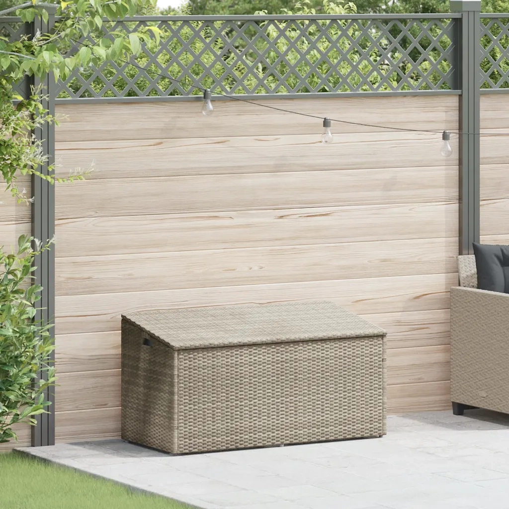 vidaXL Baule da Giardino Grigio Chiaro 110x50x58 cm in Polyrattan