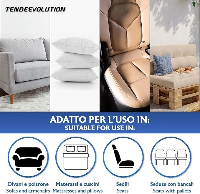 Gommapiuma per Divano | Cuscino Imbottitura Poliuretano Espanso Spugna | Densità 25 | 60x60cm - Spessore 12cm