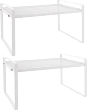Organizzatore per scaffalatura da cucina da appoggiare sul piano di lavoro - bianco - 2 pezzi
