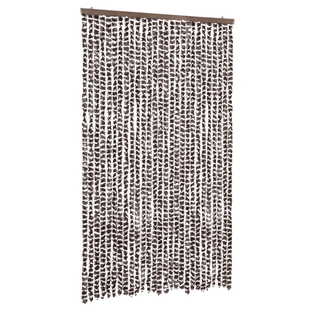 Tenda Antimosche Marrone e Bianca 118x220 cm in Ciniglia