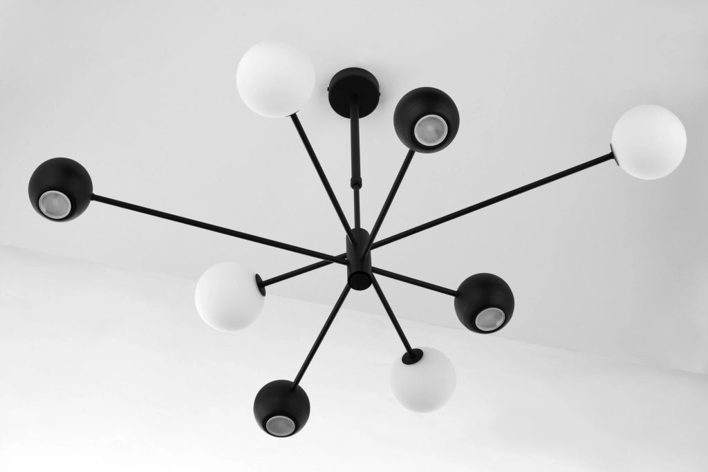 Lampada a sospensione MOKA nera 8 luci G9/GU10 Jupiter