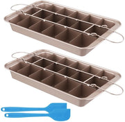 Tin di Cottura a Forma Quadrata da 2 Pack con 18 Fessure e Distributore