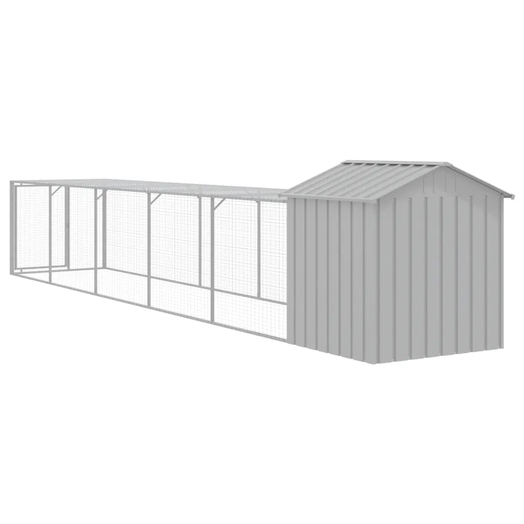 Pollaio Area Corsa Grigio Chiaro 117x609x123 cm Acciaio Zincato 3189075