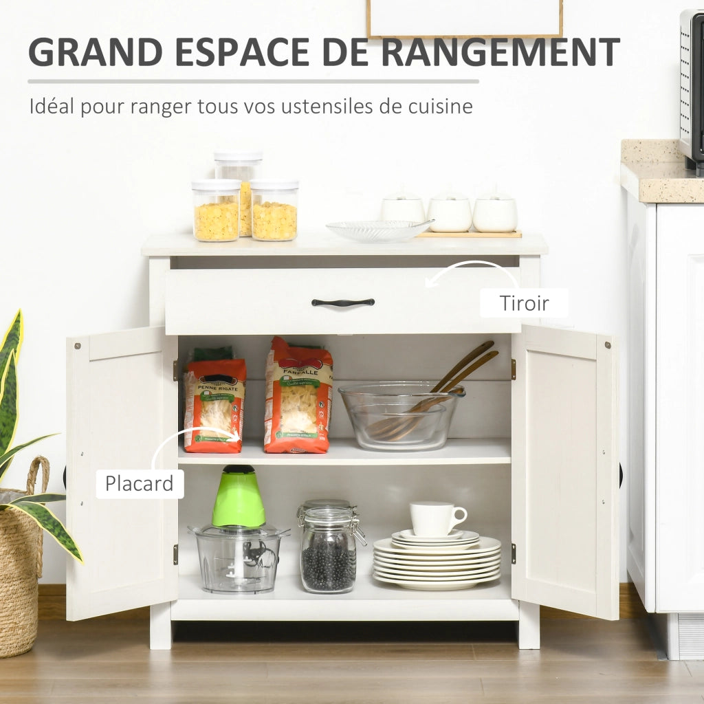 Buffet ¨C zephmum ¨C 2 porte grange, cassetto, bianco, 80x39.7x80 cm
