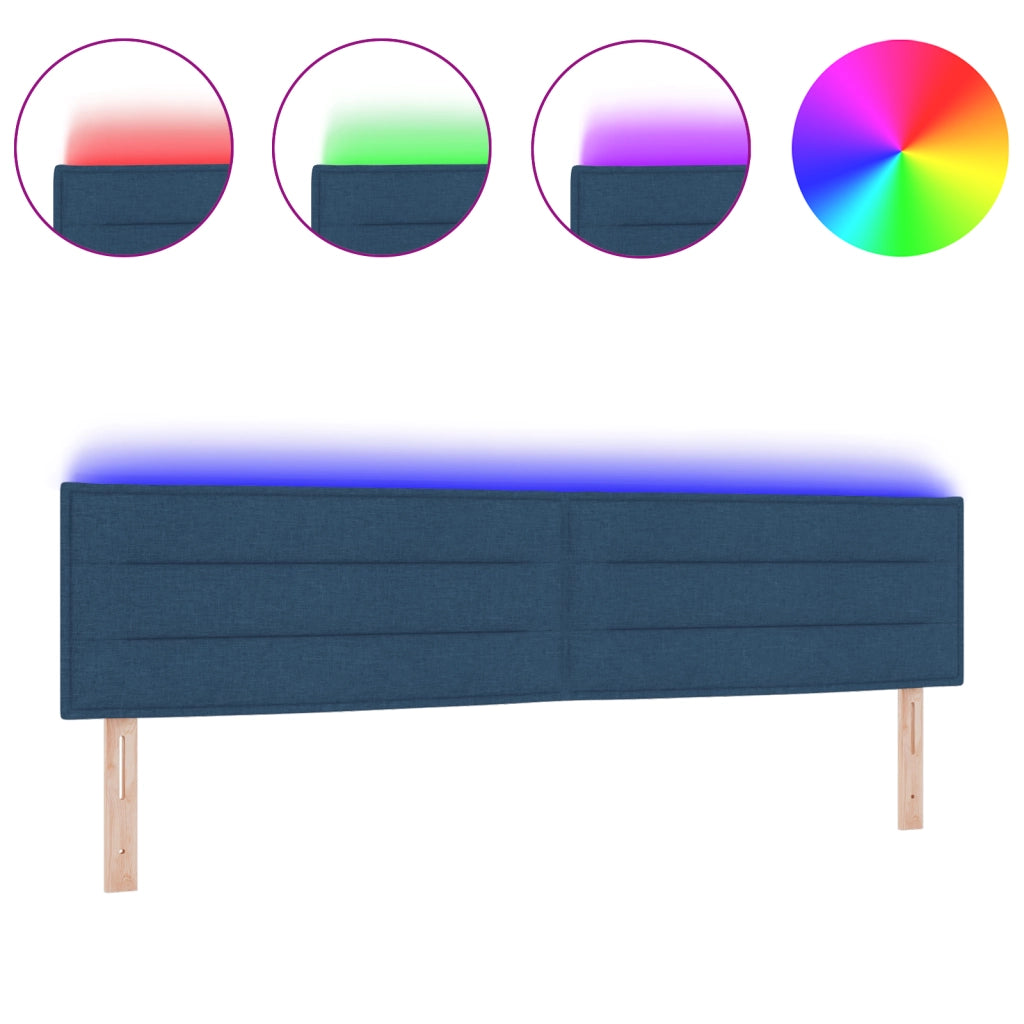 Testiera a LED Design Linee Blu 100 cm Tessuto