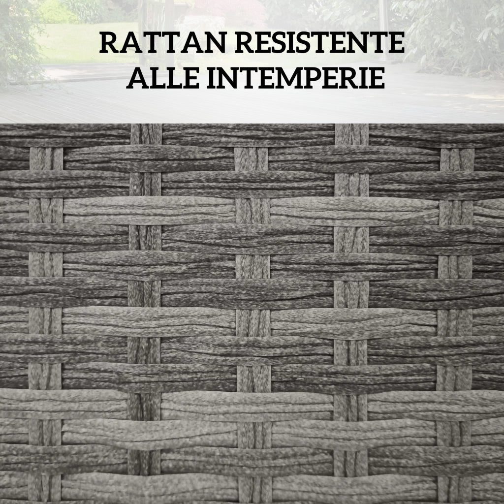 Cesta Contenitore da Giardino in Rattan con Tessuto Interno ¨C zephmum ¨C Grigio 57x34x62cm