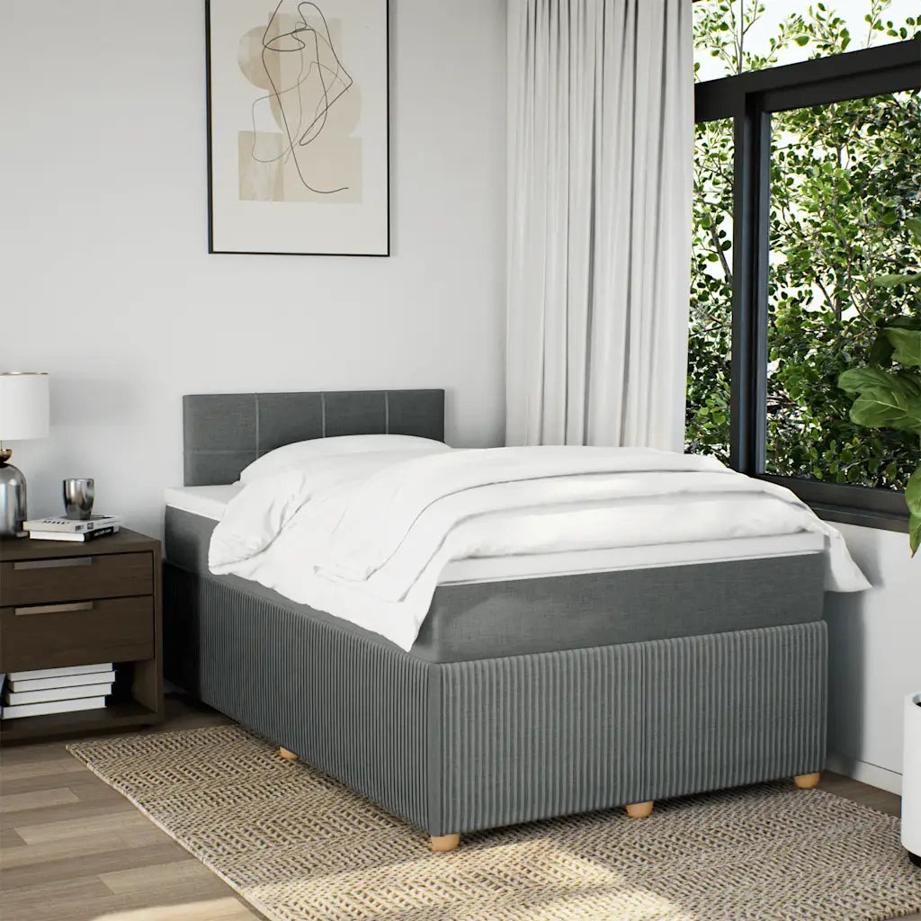 Giroletto a Molle con Materasso Grigio Scuro 120x200 cm Tessuto 3289724