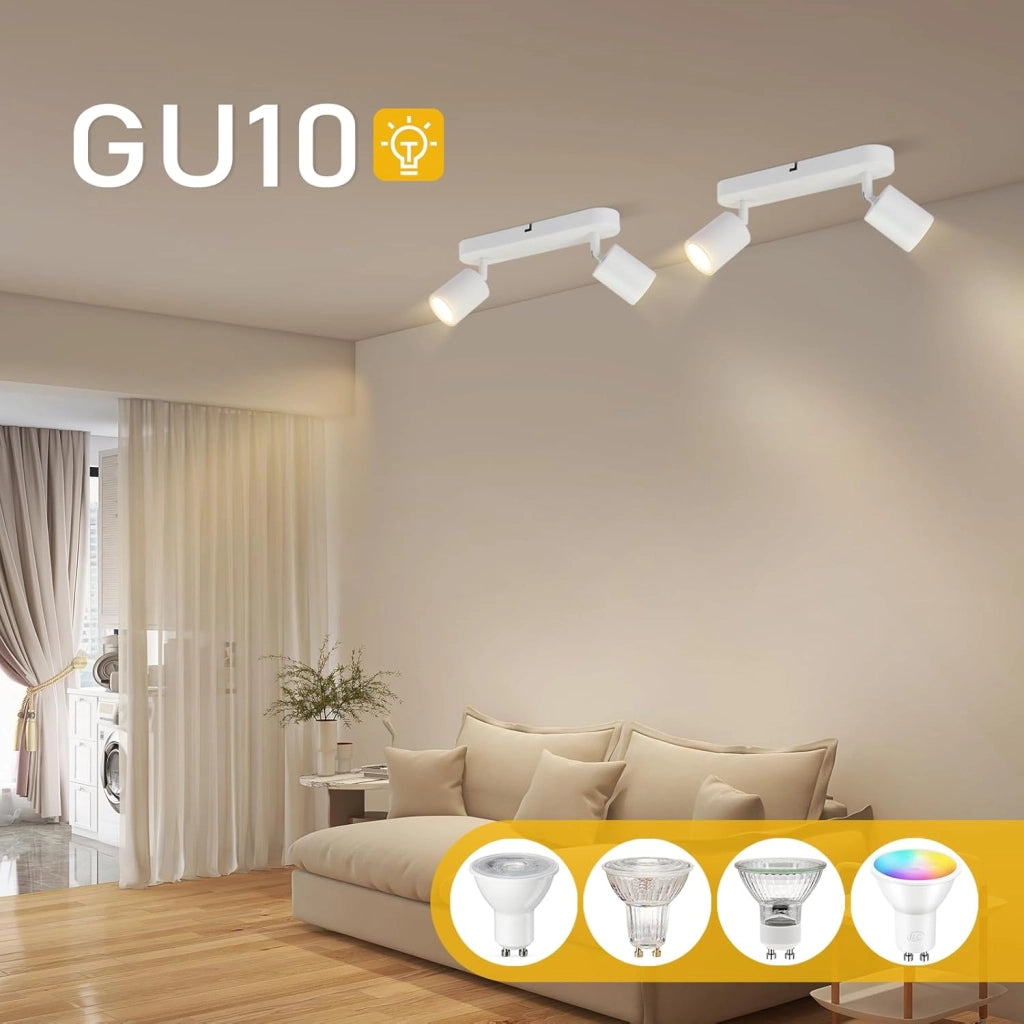 ZMH Faretto da soffitto neri 2 luci GU10 design girevole moderni anche parete per soggiorno camera letto sala pranzo