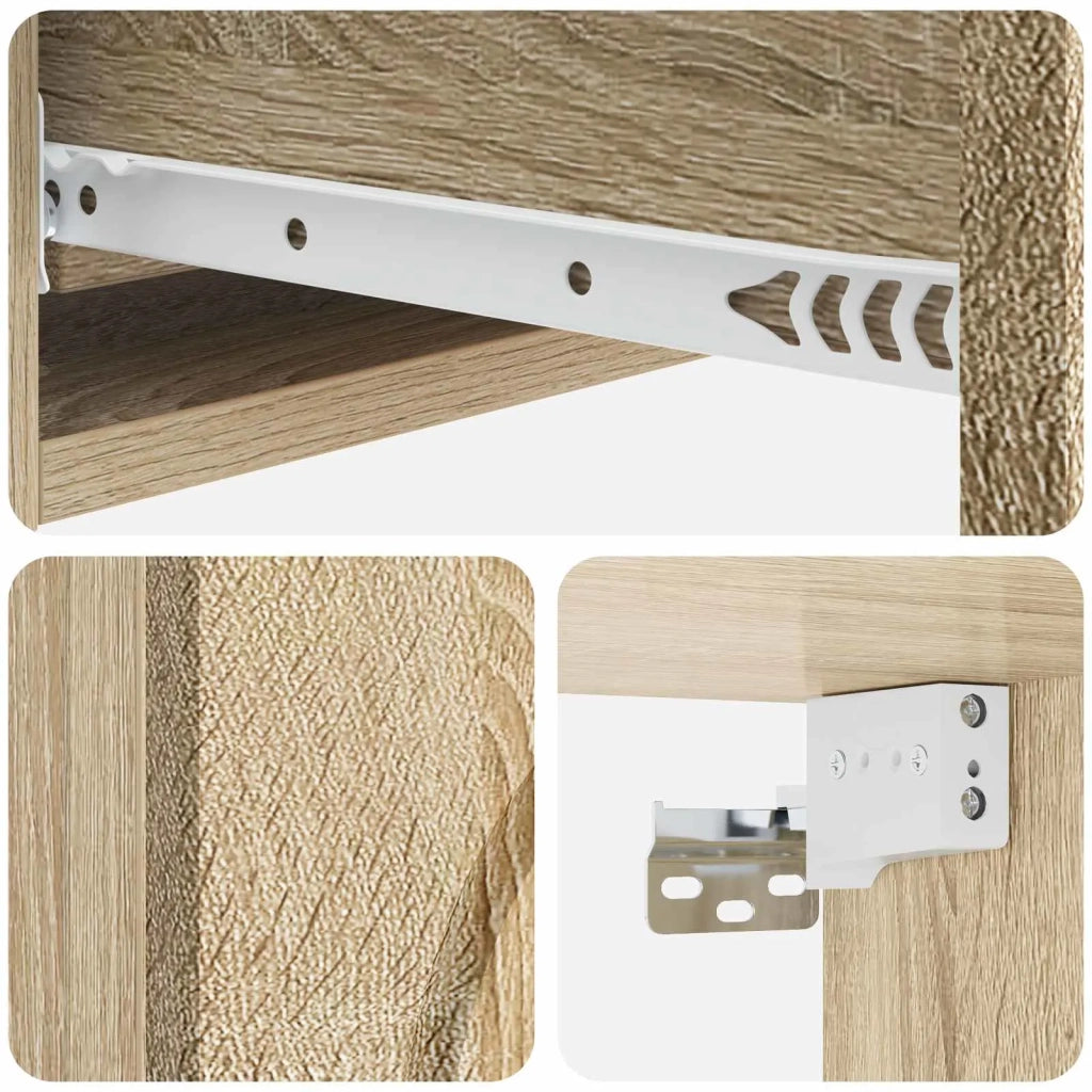 Tavolino da Parete Laterale Rovere Sonoma 87,5 x 34,5 x 17 cm