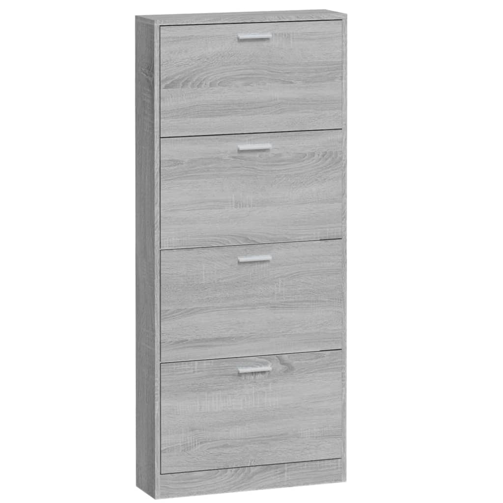 Scarpiera mobile contenitore per scarpe mobile per ingresso/corridoio/soggiorno legno Sonoma 59 x 17 x 150 cm grigio legno ingegnerizzato 02_0022071