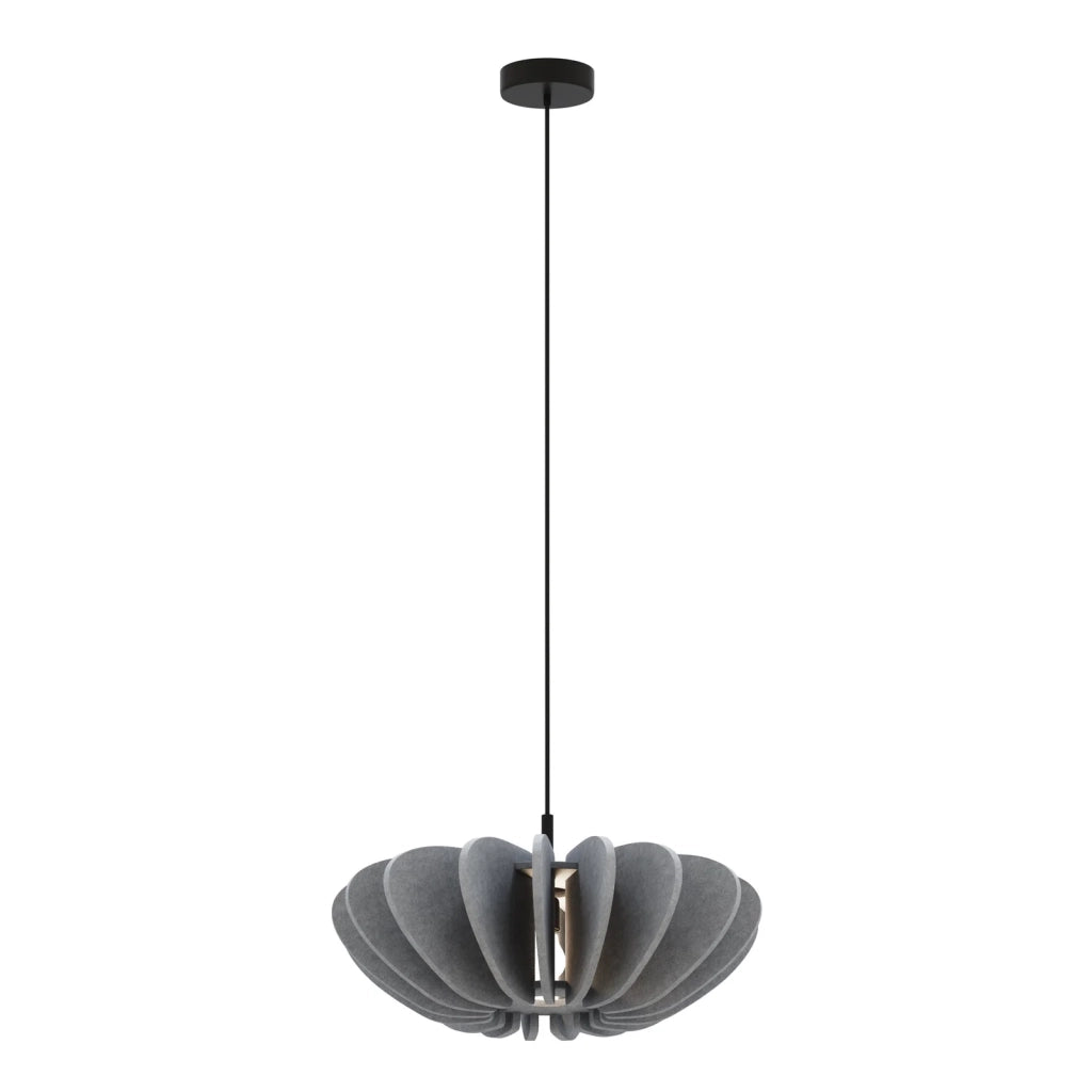 Sospensione Contemporanea Cambio Alluminio Nero Feltro Grigio Chiaro 1 E27 D58