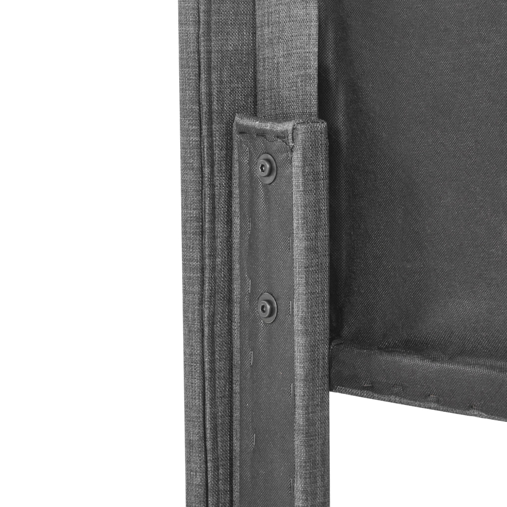 Letto Singolo 1 Posto con Testiera Alta Imbottita; 90×200 cm; senza Materasso; Tessuto di Lino; Grigio