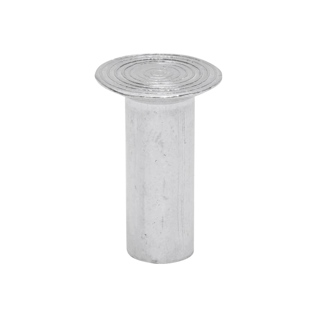 Rivetto in alluminio massiccio 27,3x9,5, diametro testa 18 mm