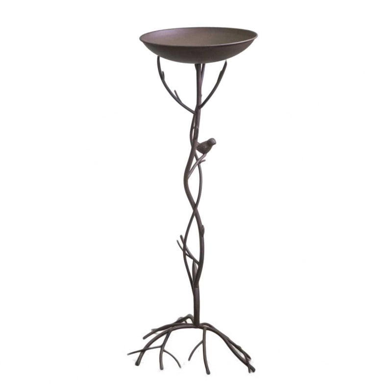 Posacenere metallo marrone ramo con uccellino cm 37x35h95