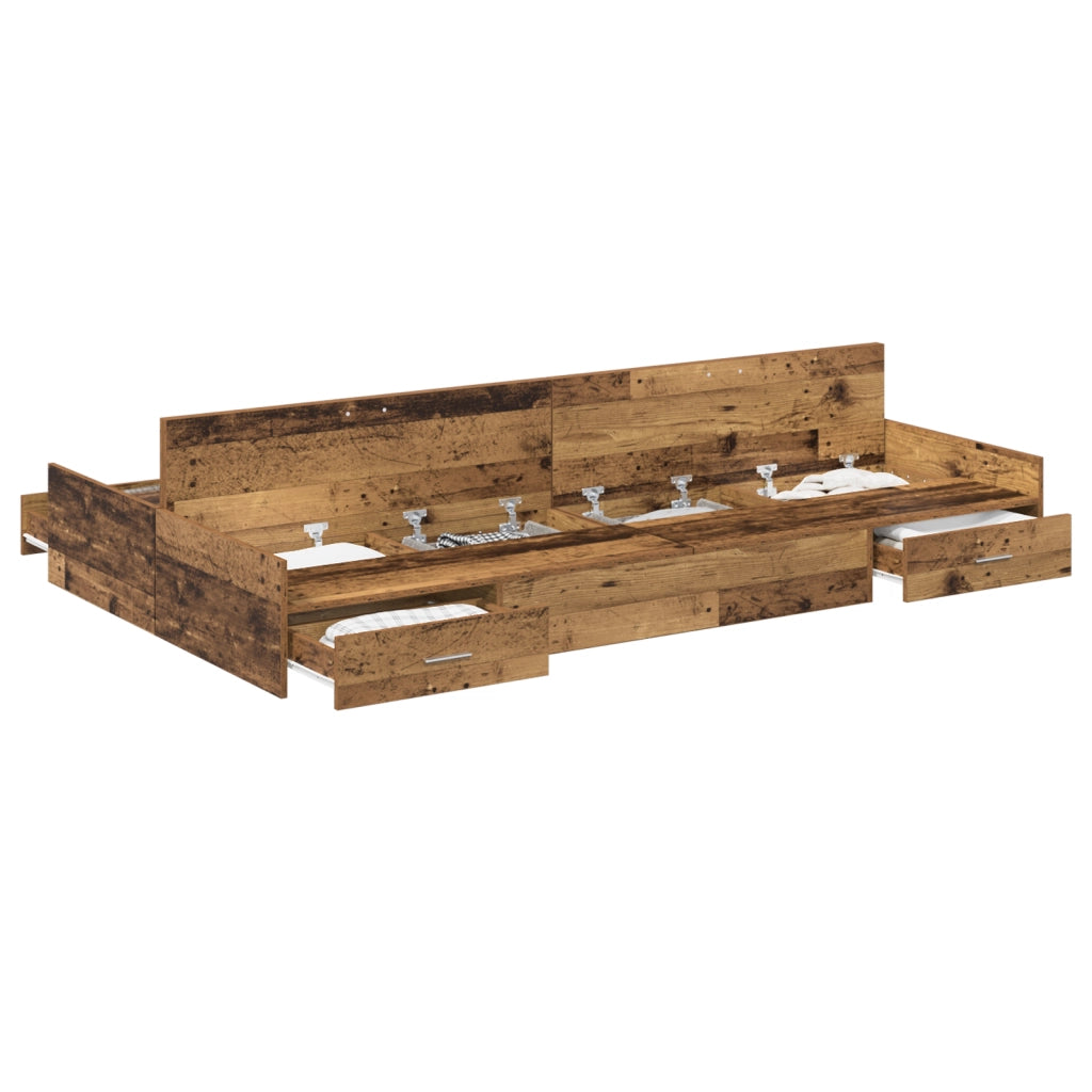 Struttura letto contenitore in legno vecchio 120x190 cm