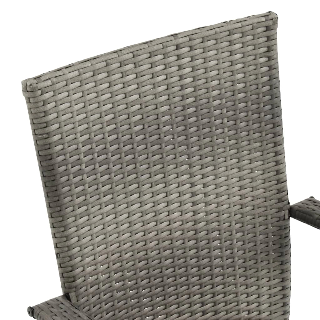 Set da pranzo da giardino per esterni 5 pezzi mobili grigi 02_0013785