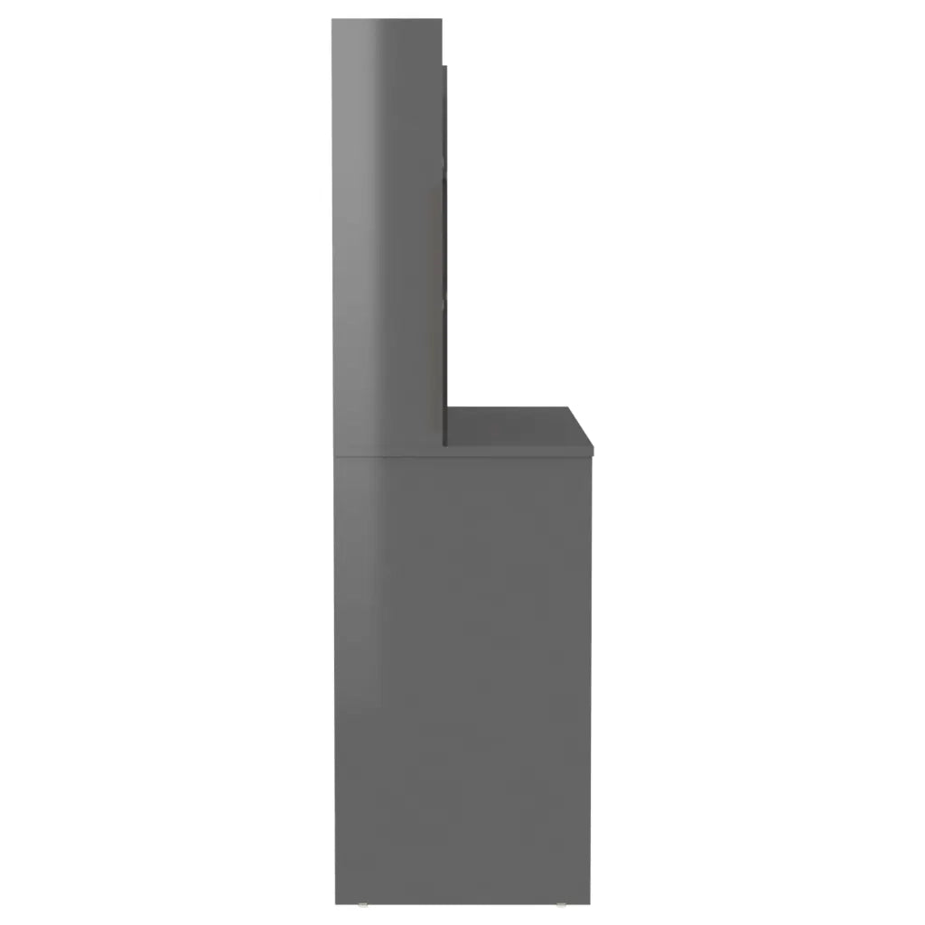 Toeletta con Luci LED 100x40x135 cm in MDF Grigio Lucido 331543