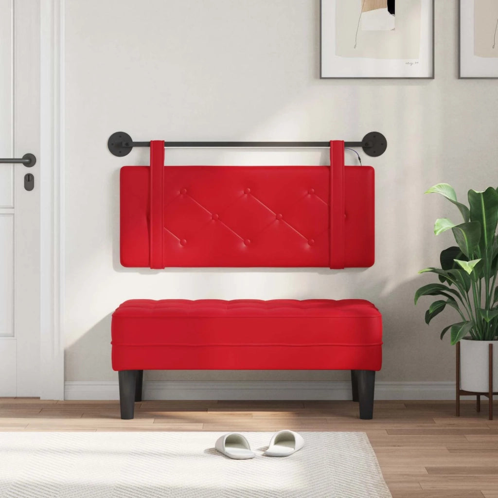 Testiera sospesa Con luce LED Rosso Similpelle