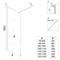 Parete Doccia Rea Flexi Brown / Brush Gold 80