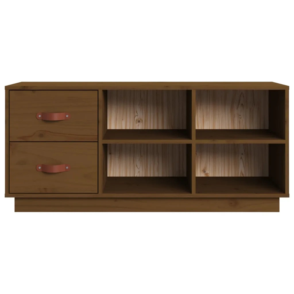 Scarpiera Ambrata 100x34x45 cm in Legno Massello di Pino 820180