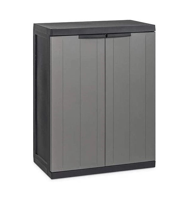 Mobile Basso in Resina Bios Midi Warm Grey Black 65 x 37 x 85 cm