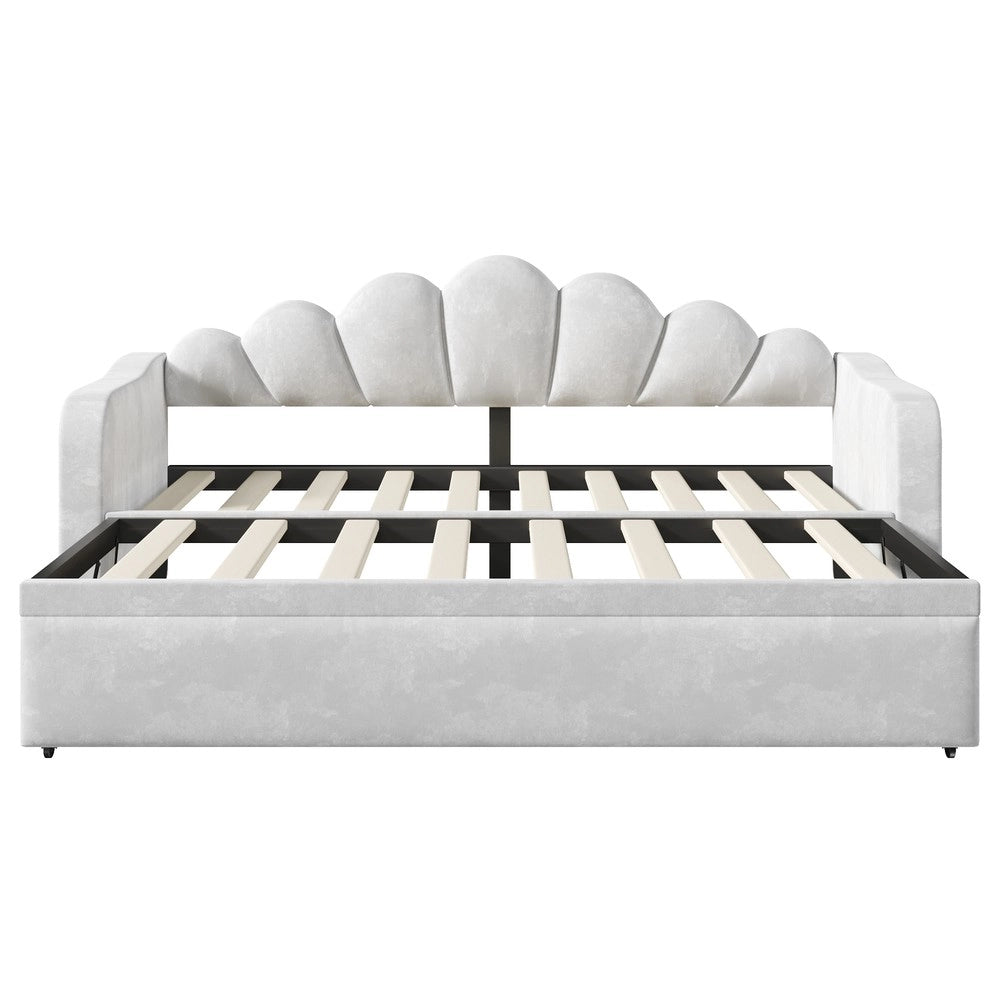 Letto Imbottito Estraibile con LED ¨C Xylo ¨C Grigio 90x200