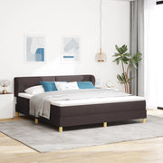 Letto con Materasso in Tessuto Marrone Scuro, 180x200 cm