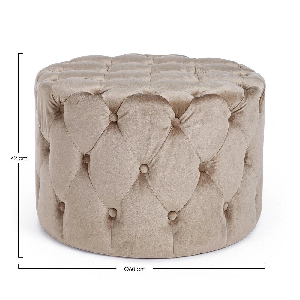 Pouf in Velluto Tortora Moderno da Interni - LEWIS