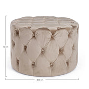 Pouf in Velluto Tortora Moderno da Interni - LEWIS
