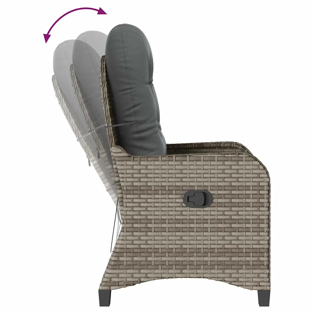 Poltrona reclinabile Grigio 56 x 66 x 95 cm polyrattan CFW1543849