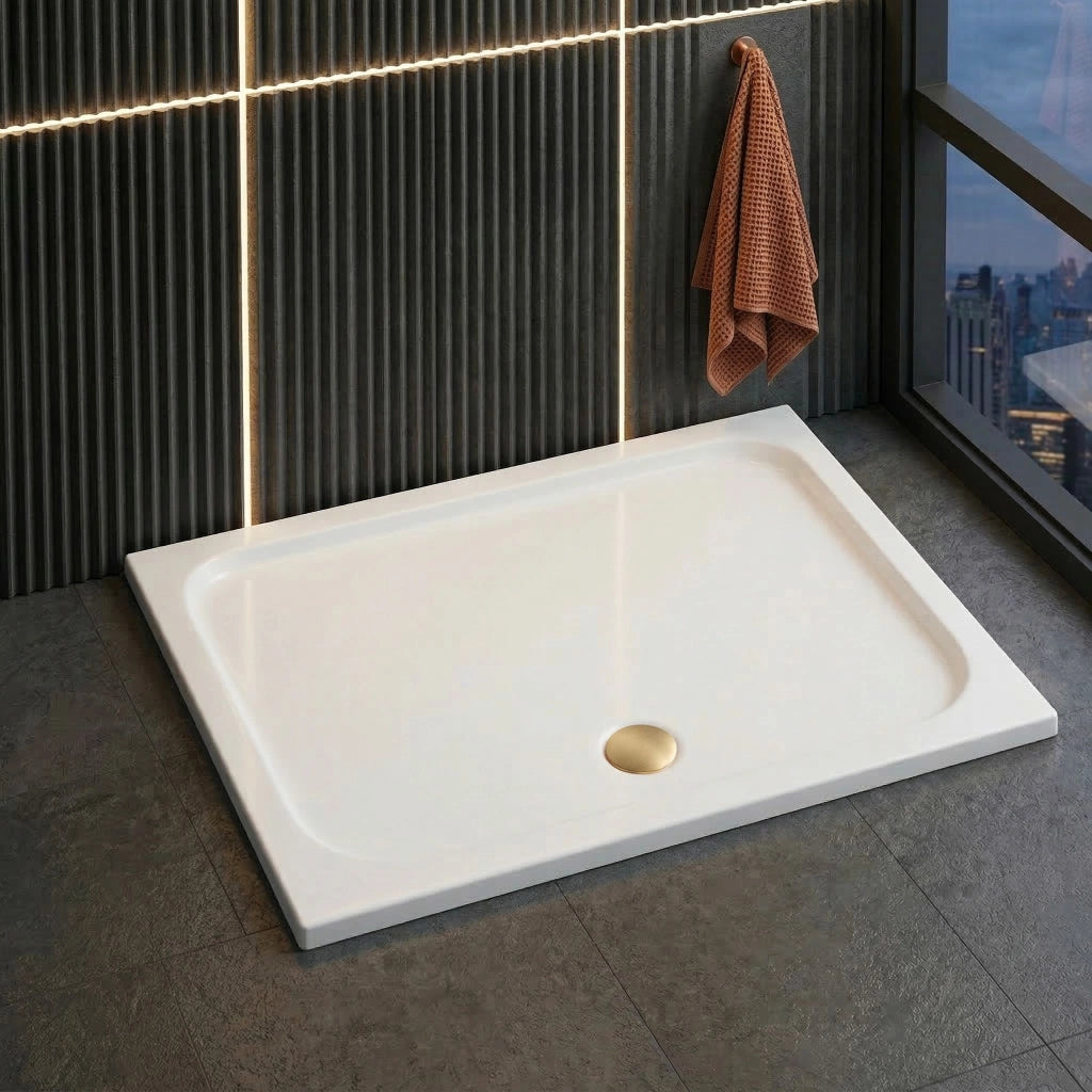 Piatto Doccia Acrilico Rea Belmond White 90x120 Copertura cromo