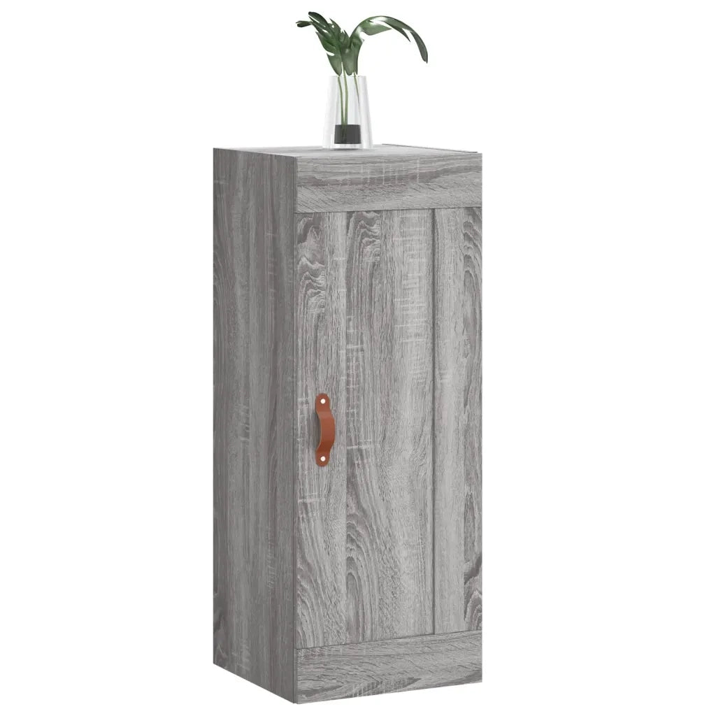 Mobile a Parete Grigio Sonoma 34,5x34x90 cm Legno Multistrato 830482