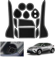 Antislipmatte per Toyota C-HR/Hibrida 2016-2023, antislipmatte in gomma per C-HR 2022, support per bicchiere per console centrale, mattoncini per deur per C-HR 2016 modello, compatibile con accessori per Toyota C-HR (bianco)