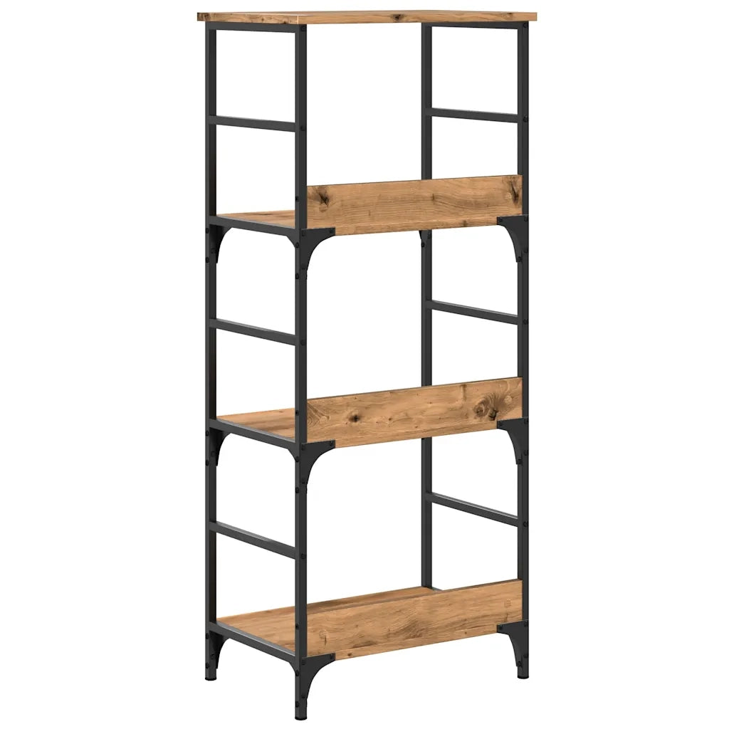 Libreria-Scaffale per Libri-Mobile di Stoccaggio Rovere Artigianale 50x33x117,5 cm Legno Multistrato