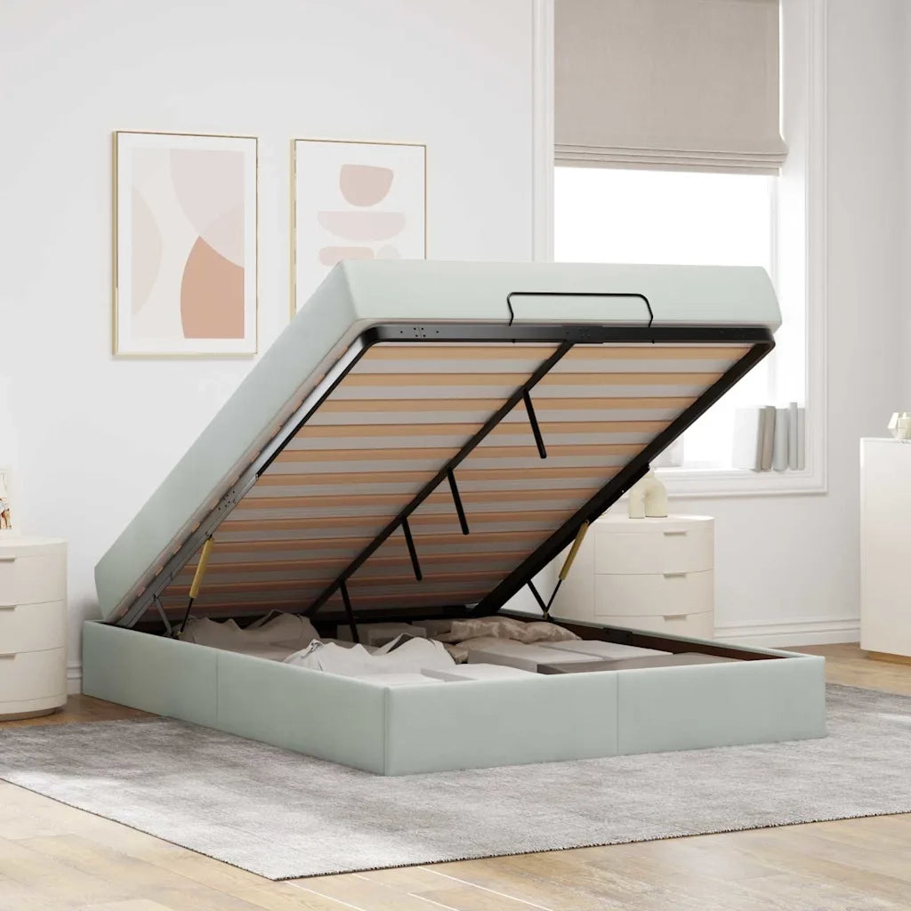 vidaXL Struttura del letto Grigio chiaro 140 x 200 cm Velluto