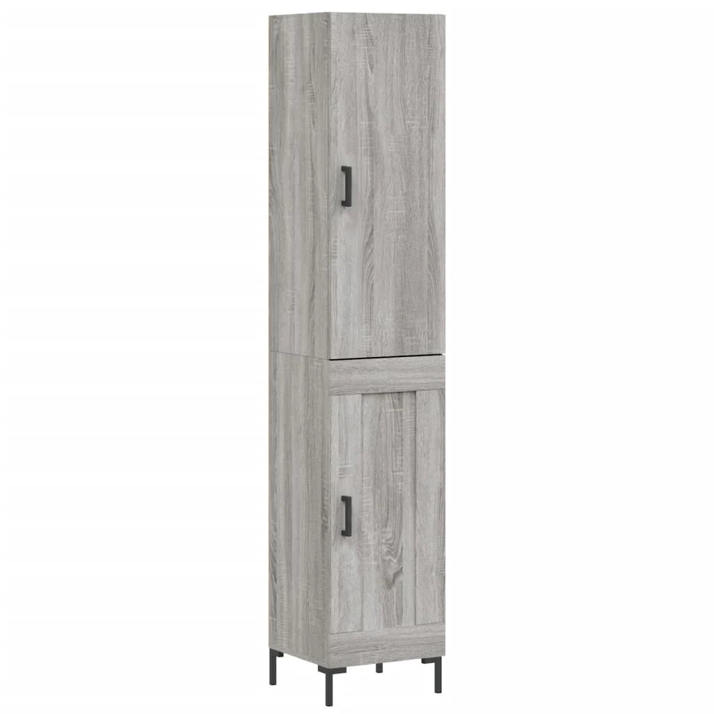 Buffet credenza cassettiera armadio mobile contenitore organizer cucina soggiorno salotto rovere Sonoma alto 34,5 x 34 x 180 cm legno ingegnerizzato grigio 02_0035331