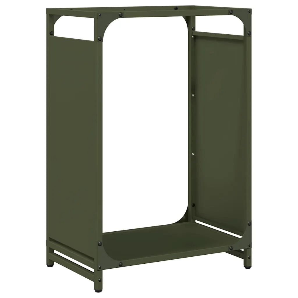 Rastrelliera per Legna da Ardere Verde Oliva 44x28x65 cm 864198