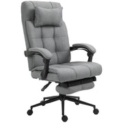Sedia da ufficio ergonomica reclinabile con poggiatesta, braccioli e poggiapiedi ¨C zephmum ¨C grigio chiaro