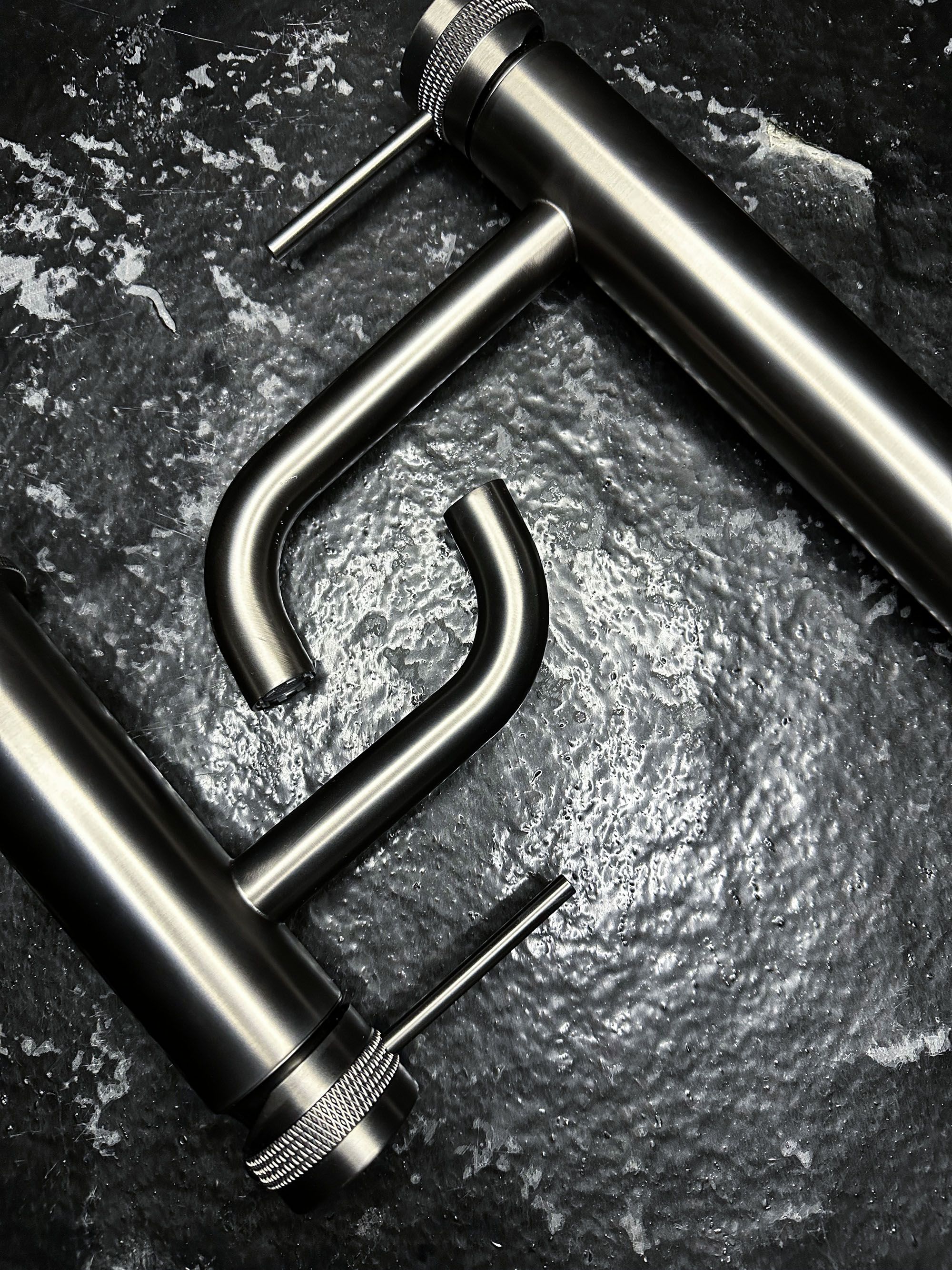 Rubinetto Da Lavabo Rea Lungo Grip Gun Grey Low