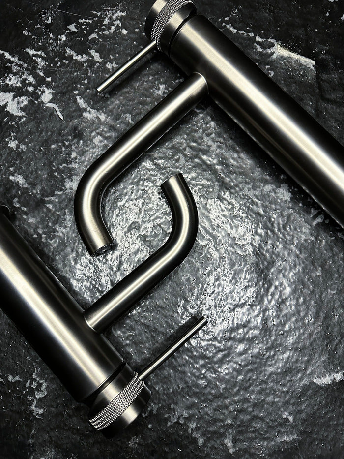 Rubinetto Da Lavabo Rea Lungo Grip Gun Grey Low