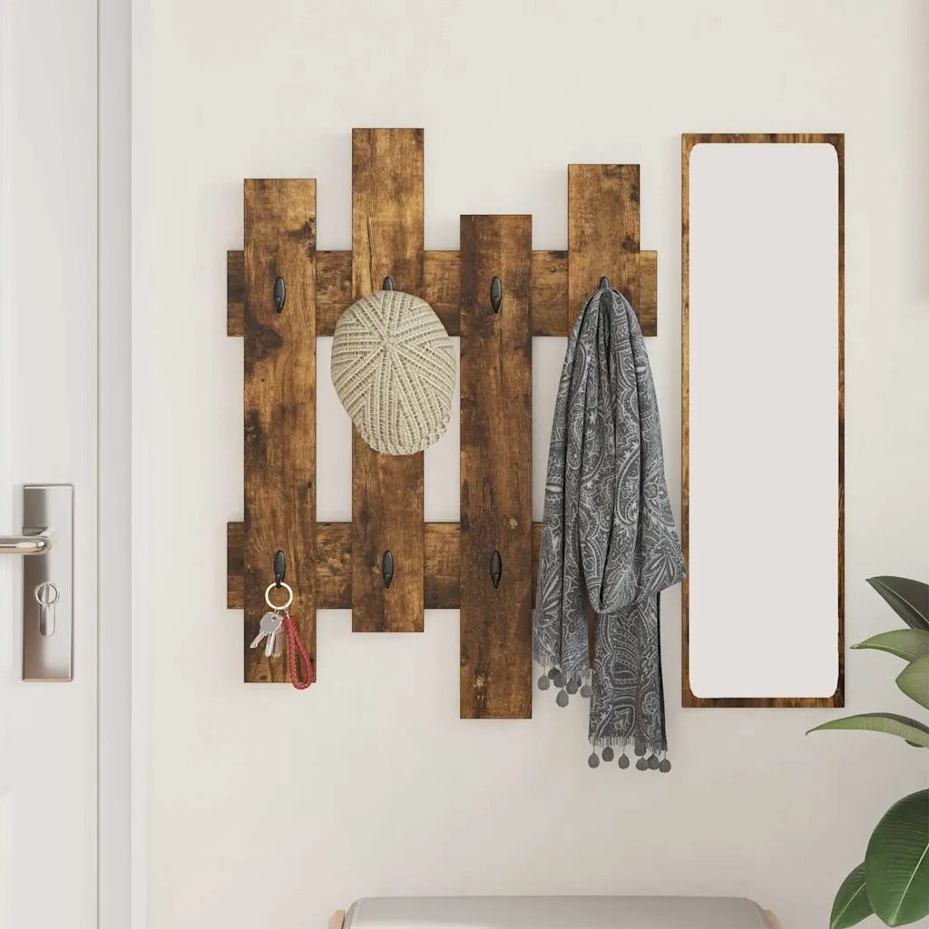 vidaXL Appendiabiti a muro Rovere fumo 60 x 3 x 82 cm