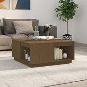 Tavolino da Salotto ambra 80x81x36,5 cm Legno Massello di Pino 814527