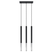 Lampada a sospensione VITREO 3 luci nero/cromo Pure Lume